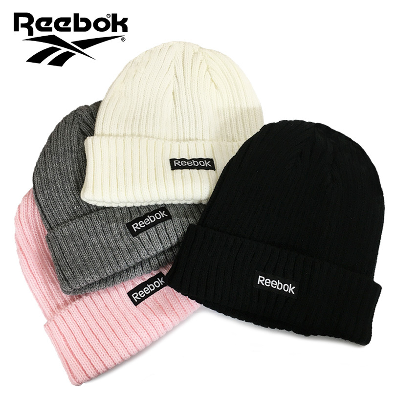 【ゆうパケット送料無料】 Reebok リーボック ニット帽 ニットキャップ ロゴ ブラック ホワイト グレー ピンク 黒 白 スケート スケーター  メンズ レディース