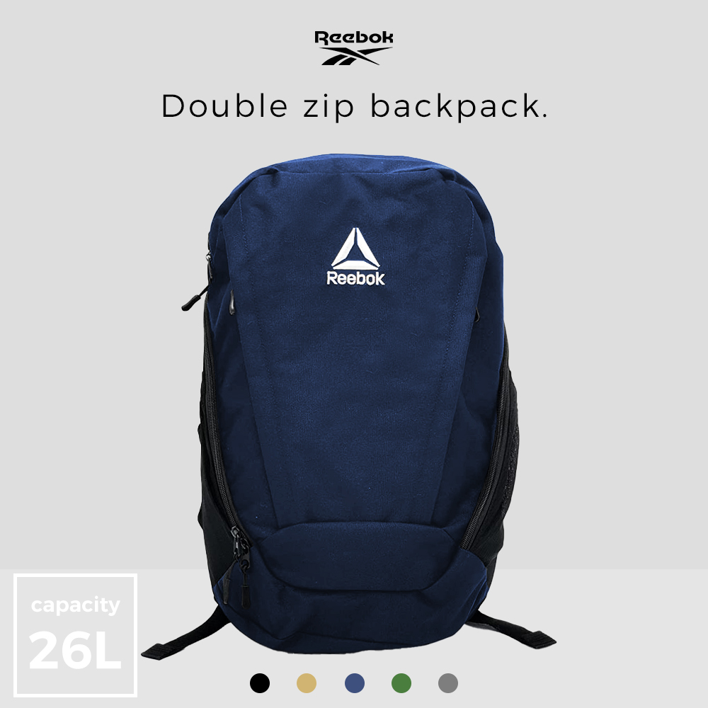 リーボック リュック Reebok ロゴ 約26L ダブルジップ バックパック 通学 通勤 大学 高校 中学 大容量 丈夫 バッグ バックパック  おしゃれ ストリート ARB1084