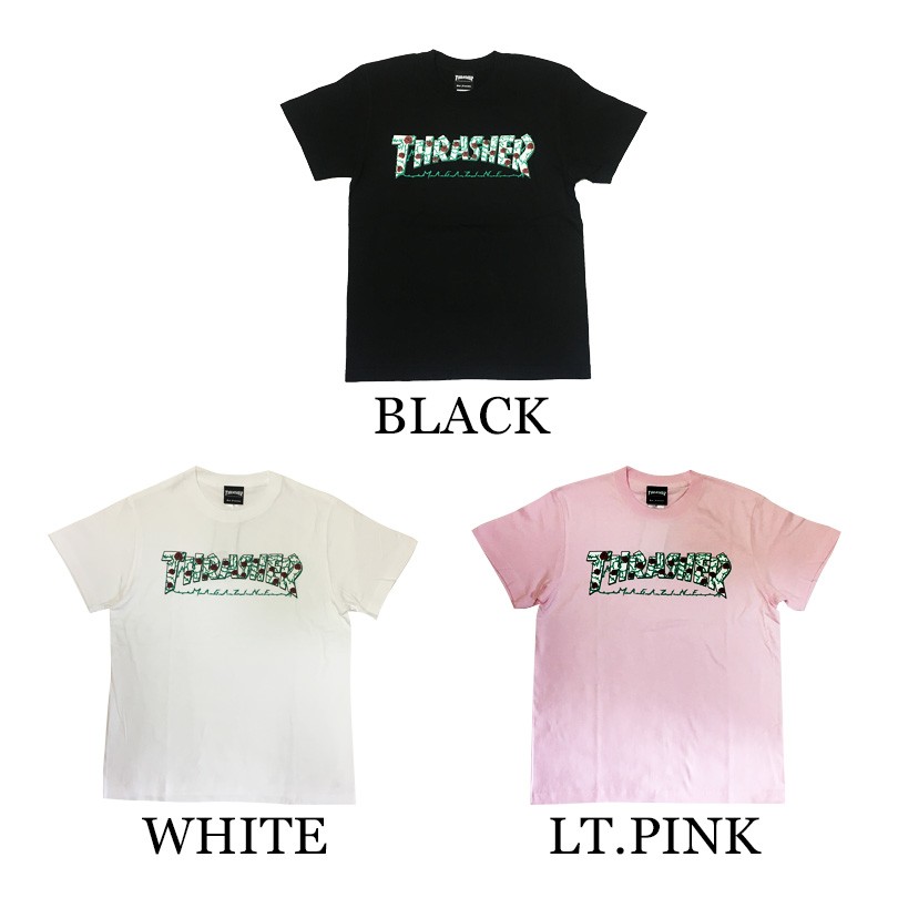 THRASHER スラッシャー Tシャツ 半袖 ロゴ ブラック ホワイト
