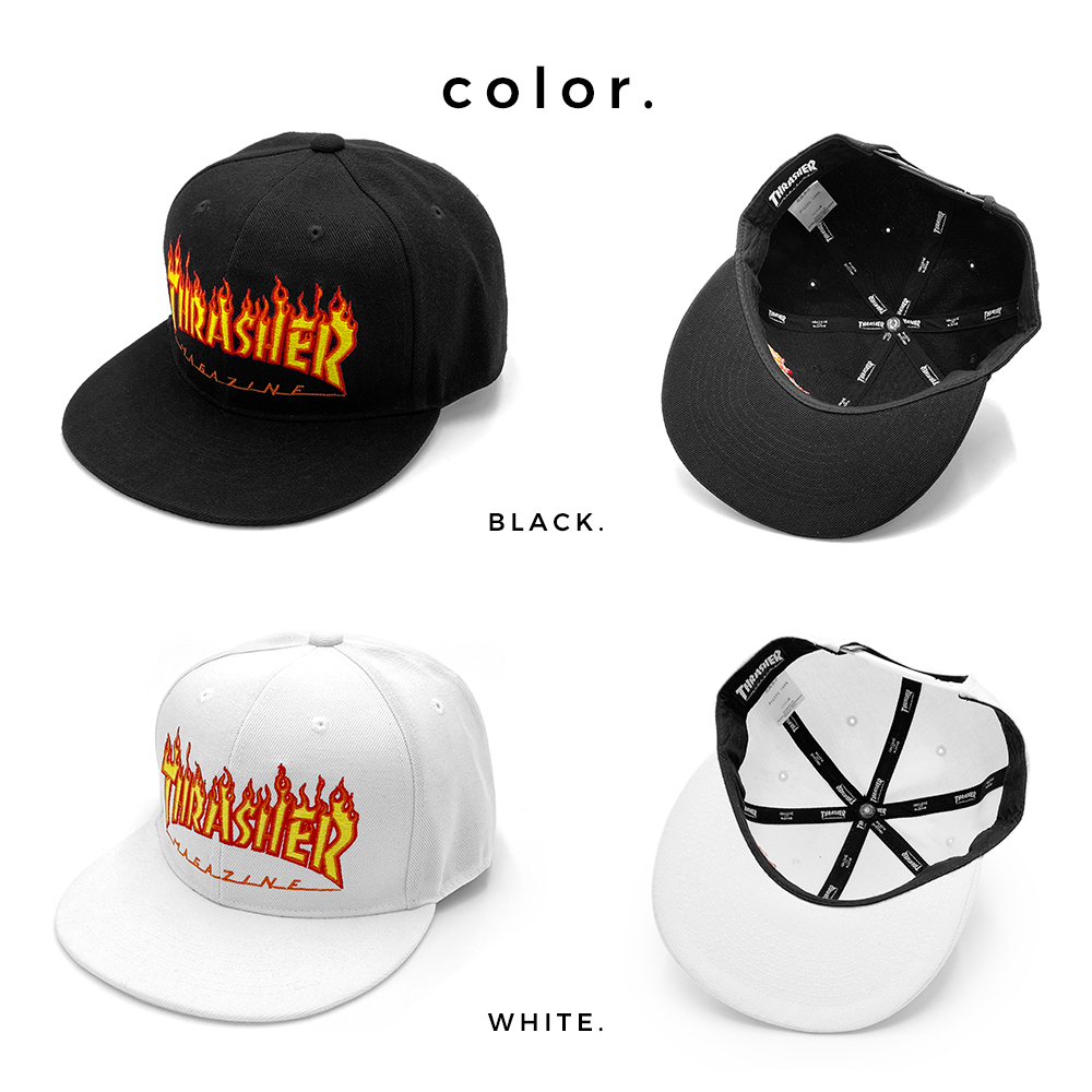 THRASHER FLAME SNAPBACK CAP キャップ 緑 USA FLAME EMBROIDERED SNAPBACK BLACK – Thrasher Magazine