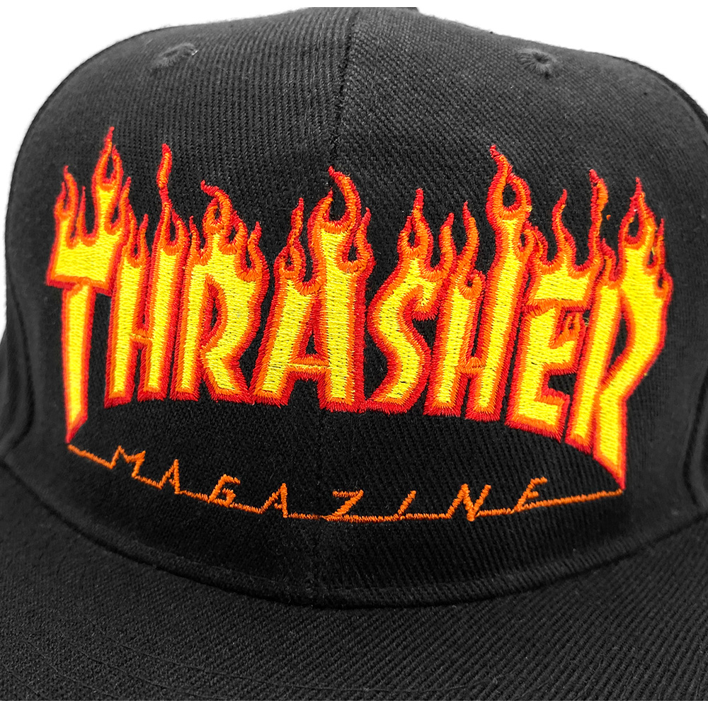 THRASHER FLAME SNAPBACK CAP キャップ 緑 USA THRASHER by RIFFLEPAGE｜THRASHER/(U)NEW OVAL SNAPBACK CAP