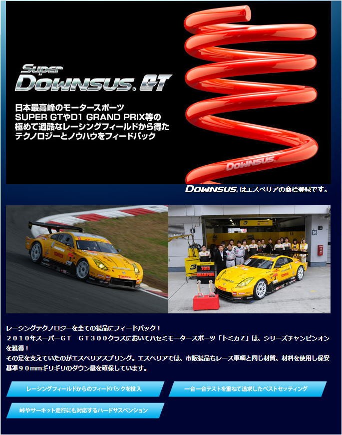 フェアレディZ Z34(H20/12〜) VQ37VHR エスペリア スーパーダウンサス