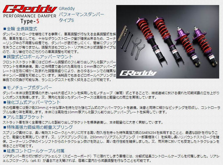 TRUST ZC32S 車高調 TRUST トラスト 車高調 パフォーマンスダンパー TYPE-S スイフト
