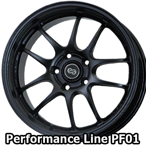 (1本価格) 15インチ 6.5J 4/100 エンケイ パフォーマンスライン PF01 (MBK) ホイール 1本｜car-mania