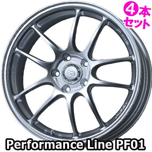 (4本価格) 18インチ 7.5J 5/100 エンケイ パフォーマンスライン PF01 (SS) ホイール 4本セット｜car-mania
