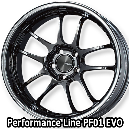 (1本価格) 18インチ 9.5J 5/114.3 エンケイ パフォーマンスライン PF01 EVO (SBK) ホイール 1本