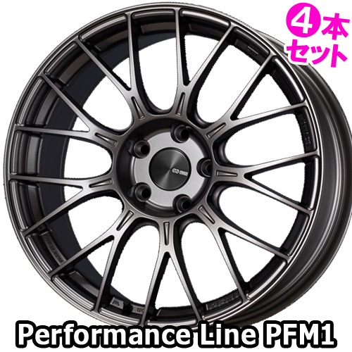 (4本価格) 15インチ 5.0J 4/100 エンケイ パフォーマンスライン PFM1 (DS) ホイール 4本セット｜car-mania