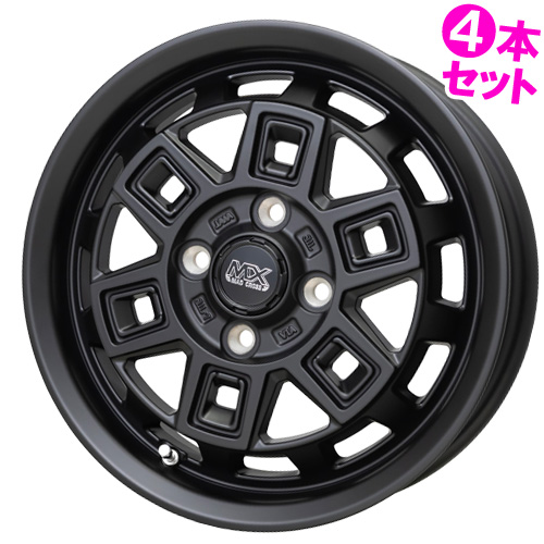 (4本価格) 14インチ 4.5J 4/100 ホットスタッフ マッドクロス アイヴァー (MTBK) ホイール 4本セット｜car-mania