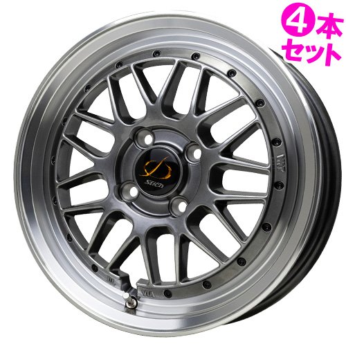 (4本価格) 16インチ 5.5J 4/100 ホットスタッフ シュティッヒ メッシュ RM (HS/リムP) ホイール 4本セット :hot st rm hsrimp 16554100 4P:カーマニアNo.1