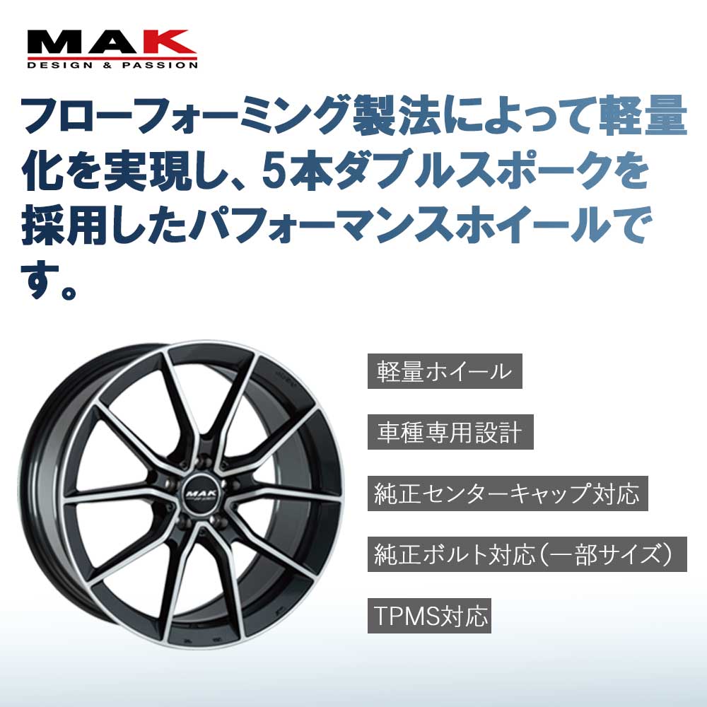 4本価格) 18インチ 7.5J 5/112 マック アルジェント エフエフ (GM) C 