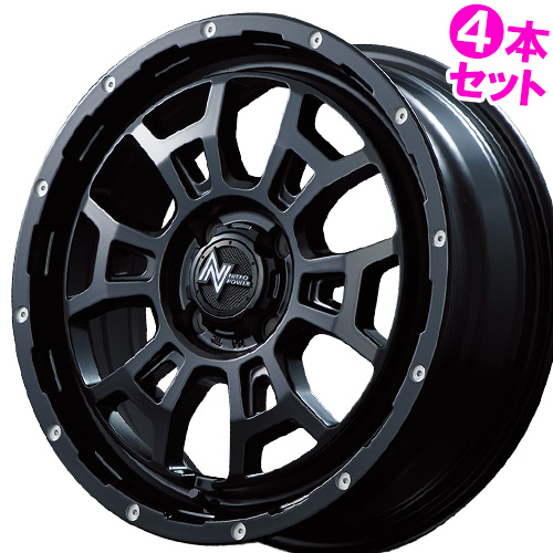 (4本価格) 16インチ 6.0J 4/100 マルカ ナイトロパワー H6 スラッグ (SBKM) ホイール 4本セット