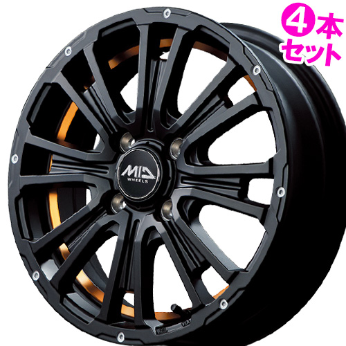 (4本価格) 12インチ 4.0B 4/100 マルカ MID ガルシア SS リボルバー KC (SBUO) ホイール 4本セット