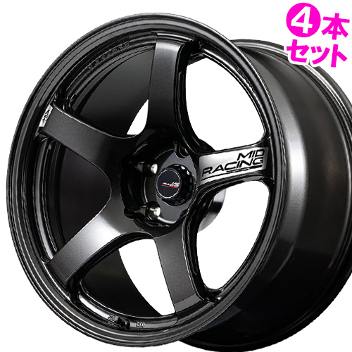 (�V���i)(4�{���i) 17�C���` 7.5J 5/114.3 �}���J MID ���[�V���O R50 EVO (BLM) �z�C�[�� 4�{�Z�b�g
