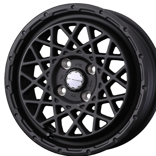 (1本価格) 14インチ 5.0J 4/100 ウェッズ ウェッズアドベンチャー マッドヴァンス 09 (FULL MAT BLACK) ホイール 1本 プロボックス、サクシード他