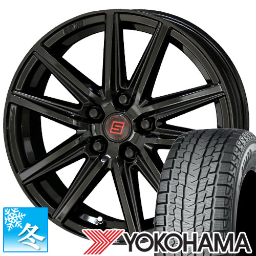 (エクリプスクロス) 215/70R16 ヨコハマ アイスガードSUV 16インチ スタッドレスタイヤ ホイール 4本セット ザイン SS (ブラック)