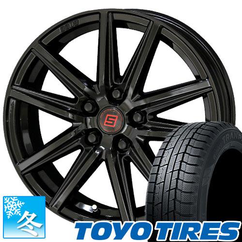 (エクストレイル T31) 215/60R17 トーヨー  トランパス TX 17インチ スタッドレスタイヤ ホイール 4本セット ザイン SS (ブラック)