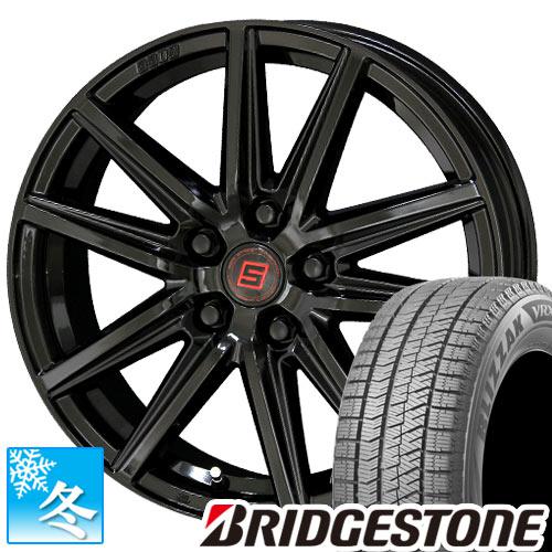 (ウェイク) 155/65R14 ブリヂストン ブリザック VRX2 14インチ スタッドレスタイヤ ホイール 4本セット ザイン SS (ブラック)｜car-mania