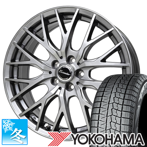 185/65R15 ヨコハマ アイスガード7 15インチ スタッドレスタイヤ ホイール 4本セット エクシーダー E05II 15×6.0 5穴 PCD100｜car-mania