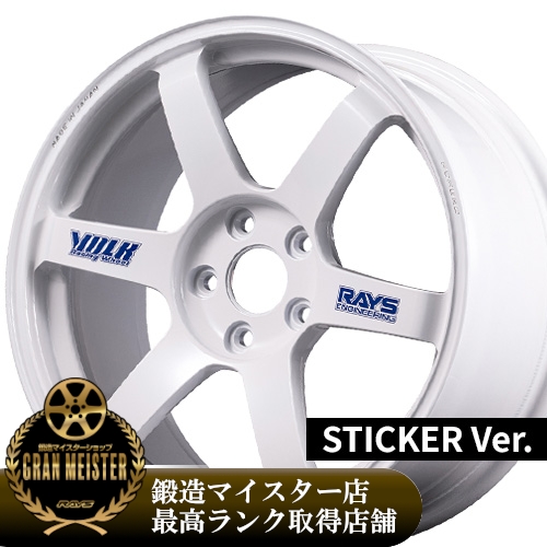 (�V���i)(1�{���i) 18�C���` 8.0J 5/114.3 ���C�Y �{���N���[�V���O TE37 �T�[�K S-plus 30TH �X�e�b�J�[ Ver (WH) �z�C�[�� 1�{