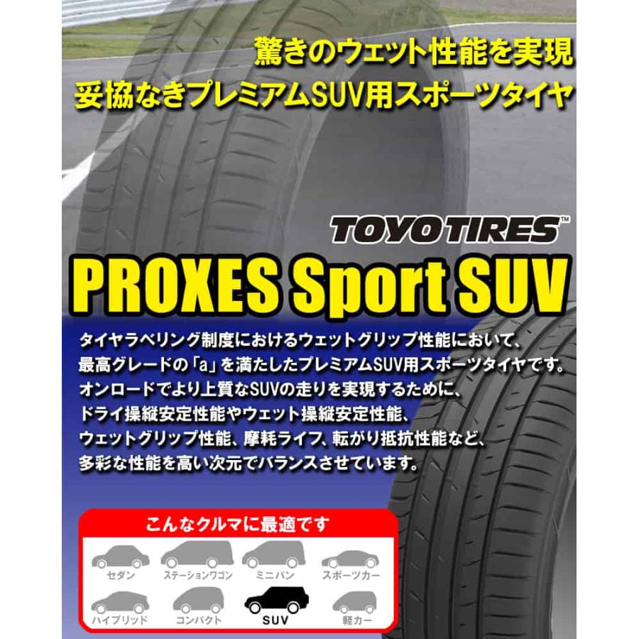 (在庫有　わずか)(4本価格)　225　55R19　19インチ　スポーツ　トーヨー　SUV　99V　4本セット　Sport　プロクセス　SUV　サマータイヤ　PROXES