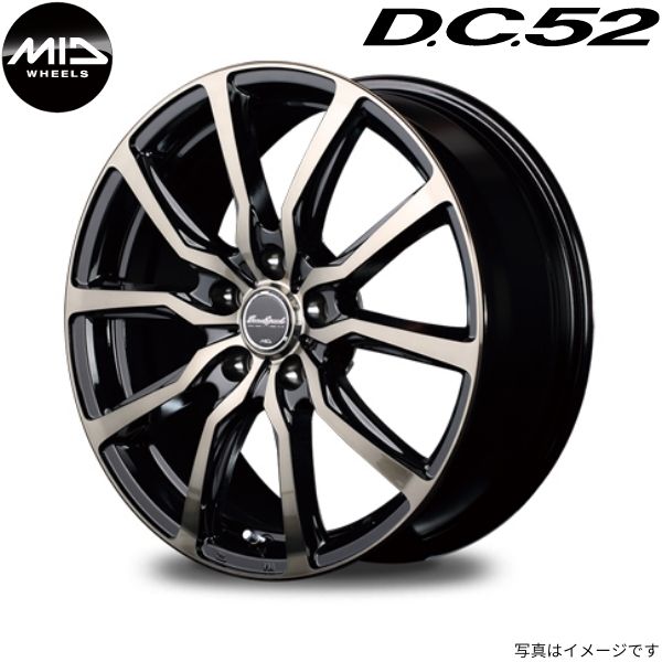 マルカ ホイール ユーロスピード DC52 日産 リーフ ニスモ ZE1 MID 【18×7.0J 5-114.3 INSET48 ブラックポリッシュ】 1本単品｜car-parts-diy