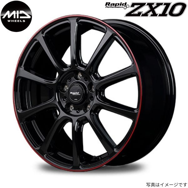 マルカ ホイール ラピッドパフォーマンス ZX10 日産 リーフ ニスモ ZE1 MID 【17×7.0J 5-114.3 INSET50 レッド】 1本単品｜car-parts-diy