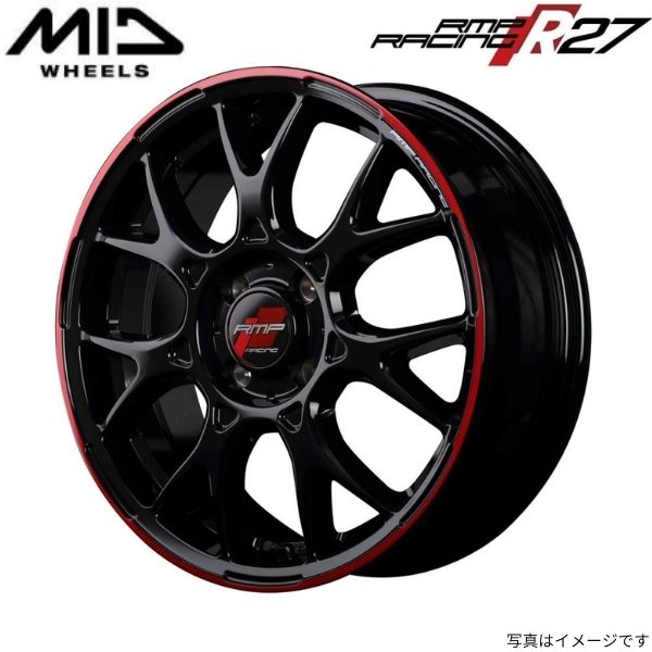 マルカ ホイール RMPレーシング R27 日産 NV100クリッパーリオ DR17W MID 【16×5.0J 4-100 INSET45 レッド】 1本単品｜car-parts-diy