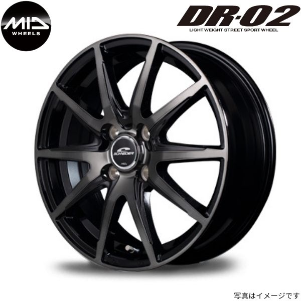 マルカ ホイール シュナイダー DR-02 ダイハツ タフト LA900系 MID 【14×4.5J 4-100 INSET45 ブラッククリア】 1本単品｜car-parts-diy