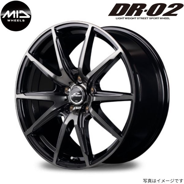 マルカ ホイール シュナイダー DR-02 日産 リーフ ニスモ ZE1 MID 【17×7.0J 5-114.3 INSET50 ブラッククリア】 1本単品｜car-parts-diy