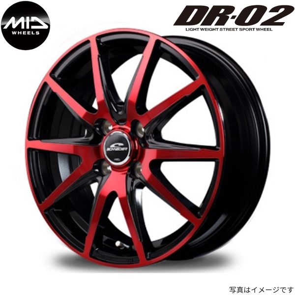 マルカ ホイール シュナイダー DR-02 スバル ディアスワゴン S321/331 MID 【12×3.5B 4-100 INSET42 レッド】 1本単品｜car-parts-diy