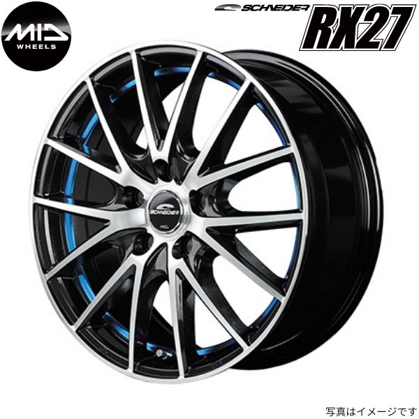 マルカ ホイール シュナイダー RX27 ミツビシ デリカD2 MB36S/46S MID 【14×4.5J 4 100 INSET45 ブルー】 1本単品 :mid qq e f2 i 3473d:車パーツDIY.com