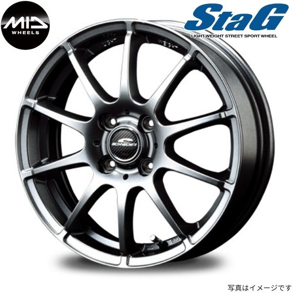 マルカ ホイール シュナイダー StaG スバル ディアスワゴン S321/331 MID 【13×4.0B 4-100 INSET42 メタリックグレー】 1本単品｜car-parts-diy