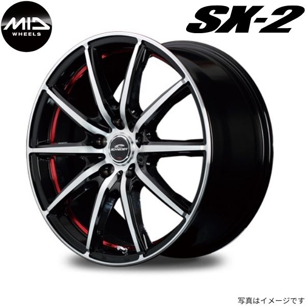 マルカ ホイール シュナイダー SX 2 ミツビシ ランサーエボリューションX CZ4A MID 【18×8.5J 5 114.3 INSET35 レッド】 1本単品 :mid qq e f2 i 20671d:車パーツDIY.com