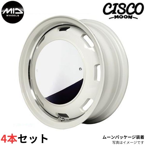 マルカ ホイール ガルシア シスコ ムーン ダイハツ ミラココア L675S/685S MID 【14×4.5J 4-100 INSET45 ホワイト】 4本セット｜car-parts-diy