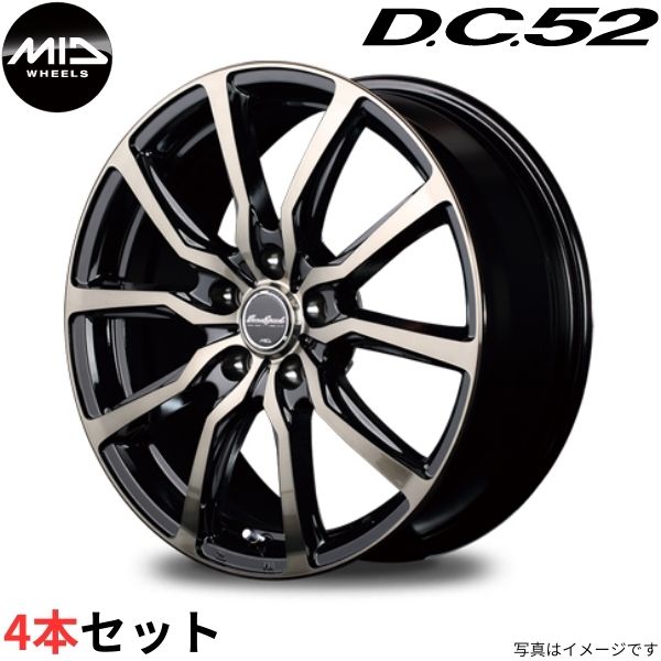 マルカ ホイール ユーロスピード DC52 スバル フォレスター SG5 MID 【15×6.0J 5-100 INSET45 ブラックポリッシュ】 4本セット｜car-parts-diy