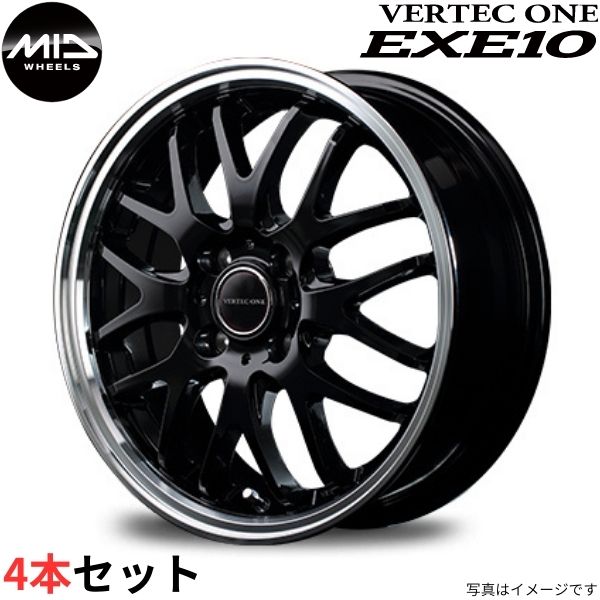 マルカ ホイール ヴァーテックワン エグゼ10 マツダ マツダ2 DJ系 MID 【16×6.0J 4 100 INSET43 グロッシーブラック】 4本セット :mid qq e f2 i 44464d:車パーツDIY.com