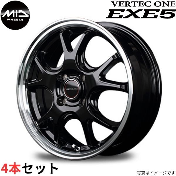 マルカ ホイール ヴァーテックワン エグゼ5 マーチニスモ/ニスモS 13系 MID 【16×6.0J 4 100 INSET43 グロッシーブラック】 4本セット :mid qq e f2 i 44510d:車パーツDIY.com