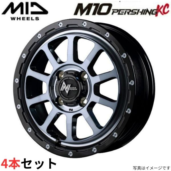 マルカ ホイール ナイトロパワー M10 パーシングKC 日産 オッティ 92系 MID 【15×5.0J 4-100 INSET45 ブラック/DC+】 4本セット