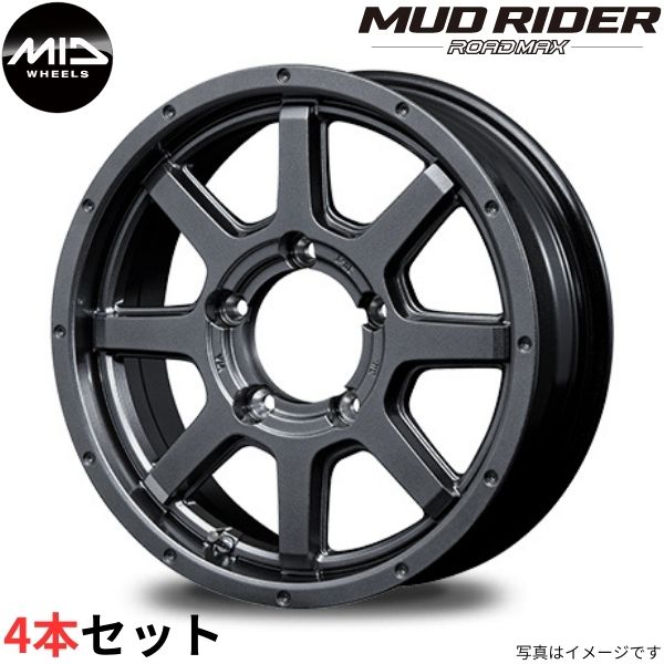 マルカ ホイール ロードマックス マッド ライダー スズキ ジムニー 64系 MID 【16×5.5J 5 139.7 INSET22 メタリックグレー】 4本セット :mid qq e f2 i 41743d:車パーツDIY.com