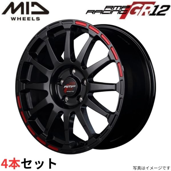 マルカ ホイール RMPレーシング GR12 トヨタ RAV4 30系 (ナロー) MID 【17×7.0J 5-114.3 INSET48 ブラック/レッド】 4本セット