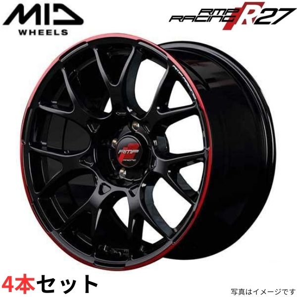 マルカ ホイール RMPレーシング R27 スバル レガシーB4 BL5/BLE MID 【17×7.0J 5-100 INSET48 レッド】 4本セット