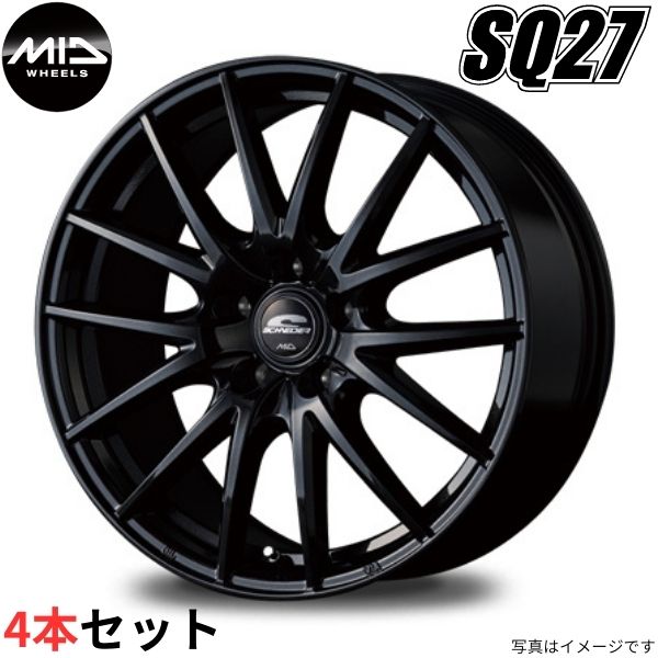 マルカ ホイール シュナイダー SQ27 ホンダ ジェイド/ハイブリッド FR系 MID 【17×7.0J 5-114.3 INSET48 メタリックブラック】 4本セット｜car-parts-diy