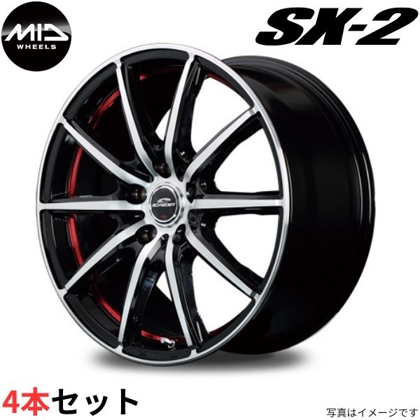 マルカ ホイール シュナイダー SX 2 ホンダ アコードツアラー CW系 MID 【18×8.5J 5 114.3 INSET55 レッド】 4本セット :mid qq e f2 i 53064d:車パーツDIY.com