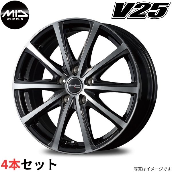 マルカ ホイール ユーロスピード V25 スバル レガシーB4 BL5/BLE MID 【17×7.0J 5 100 INSET48 ブラックポリッシュ】 4本セット :mid qq e f2 i 44771d:車パーツDIY.com