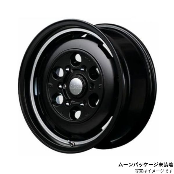 マルカ ホイール ガルシア シスコ ムーン マツダ キャロル HB36S MID 【15×4.5J 4-100 INSET45 セミグロスブラック】 1本単品｜car-parts-diy｜02