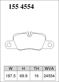 ブレーキパッド パナメーラ G2J30A ポルシェ ディクセル Pタイプ 1554554 リア左右セット DIXCEL PORSCHE｜car-parts-diy｜05