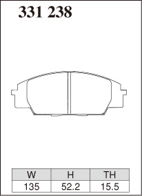 ブレーキパッド シビックタイプRユーロ FN2 ホンダ ディクセル ECタイプ 331238 フロント左右セット DIXCEL HONDA｜car-parts-diy｜06