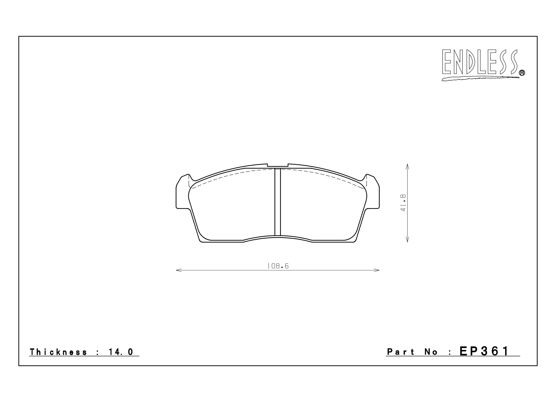 エンドレス ブレーキパッド SSY フロント左右セット スバル R1・R2 RJ1/2 (R1) EP361 送料無料｜car-parts-diy｜02