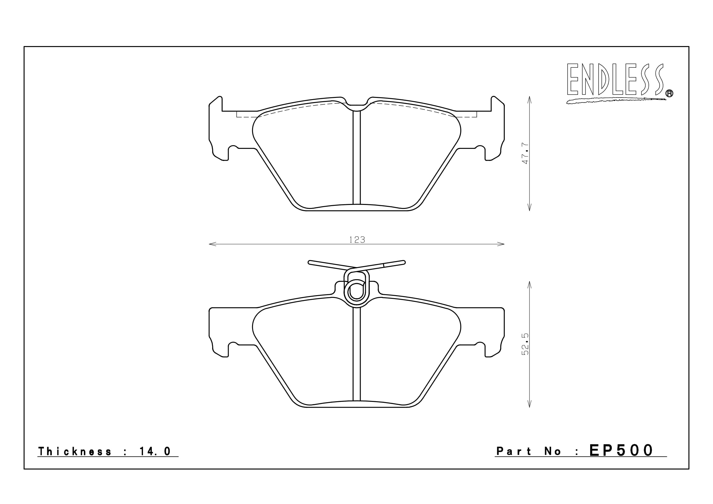 エンドレス ブレーキパッド SSM PLUS リア左右セット スバル WRX VAG (S4 tS) EP500 送料無料｜car-parts-diy｜02