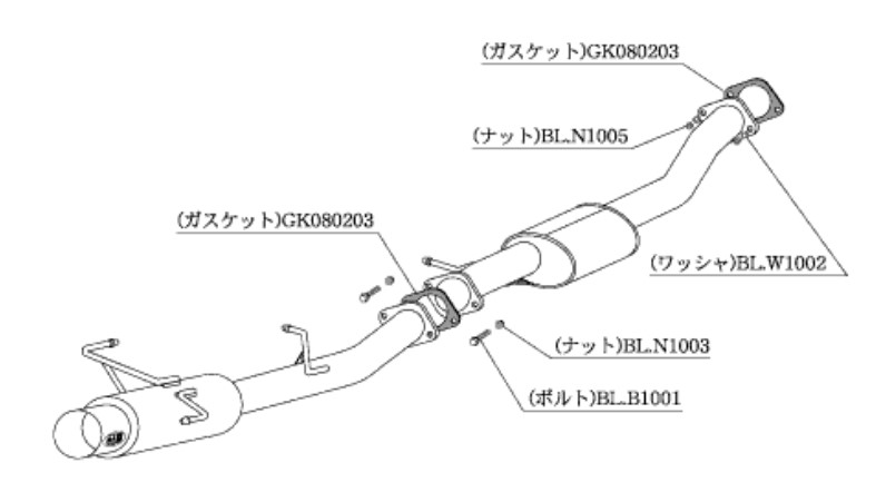 柿本改 マフラー ハイパーフルメガ N1+ Rev. スポーツマフラー 日産 シルビア E (C)S14 N31330 カキモト :N31330 qq e f2 182d:車パーツDIY.com